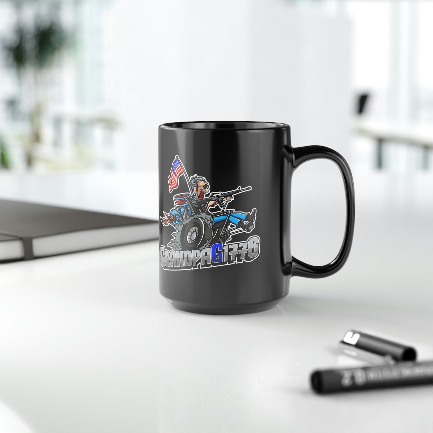 GrandpaG Black Mug, 15oz