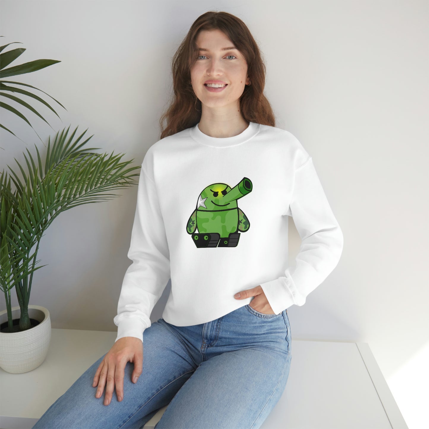 Smarmy Tank Cartoon Unisex Sweatshirt