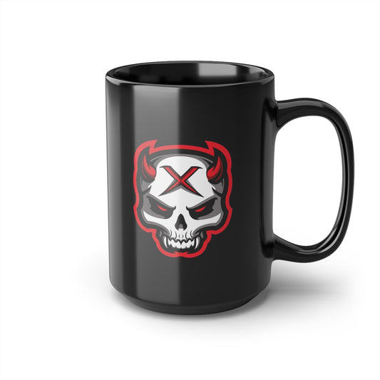 Red Bit Black Mug, 15oz