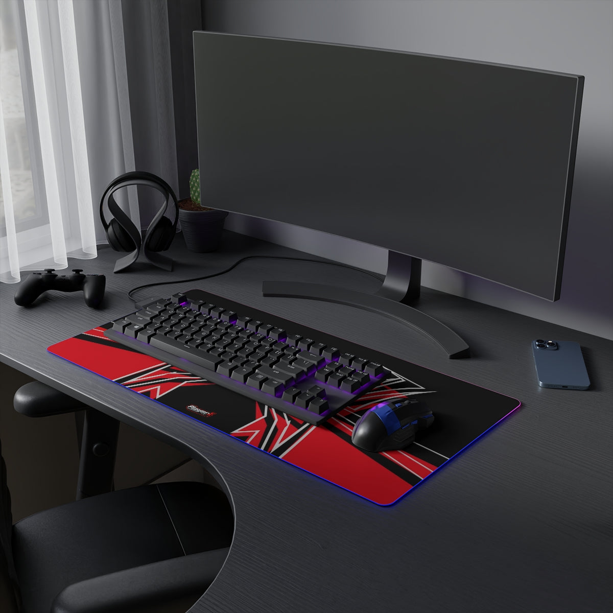 Red Bit LED Gaming Mouse Pad